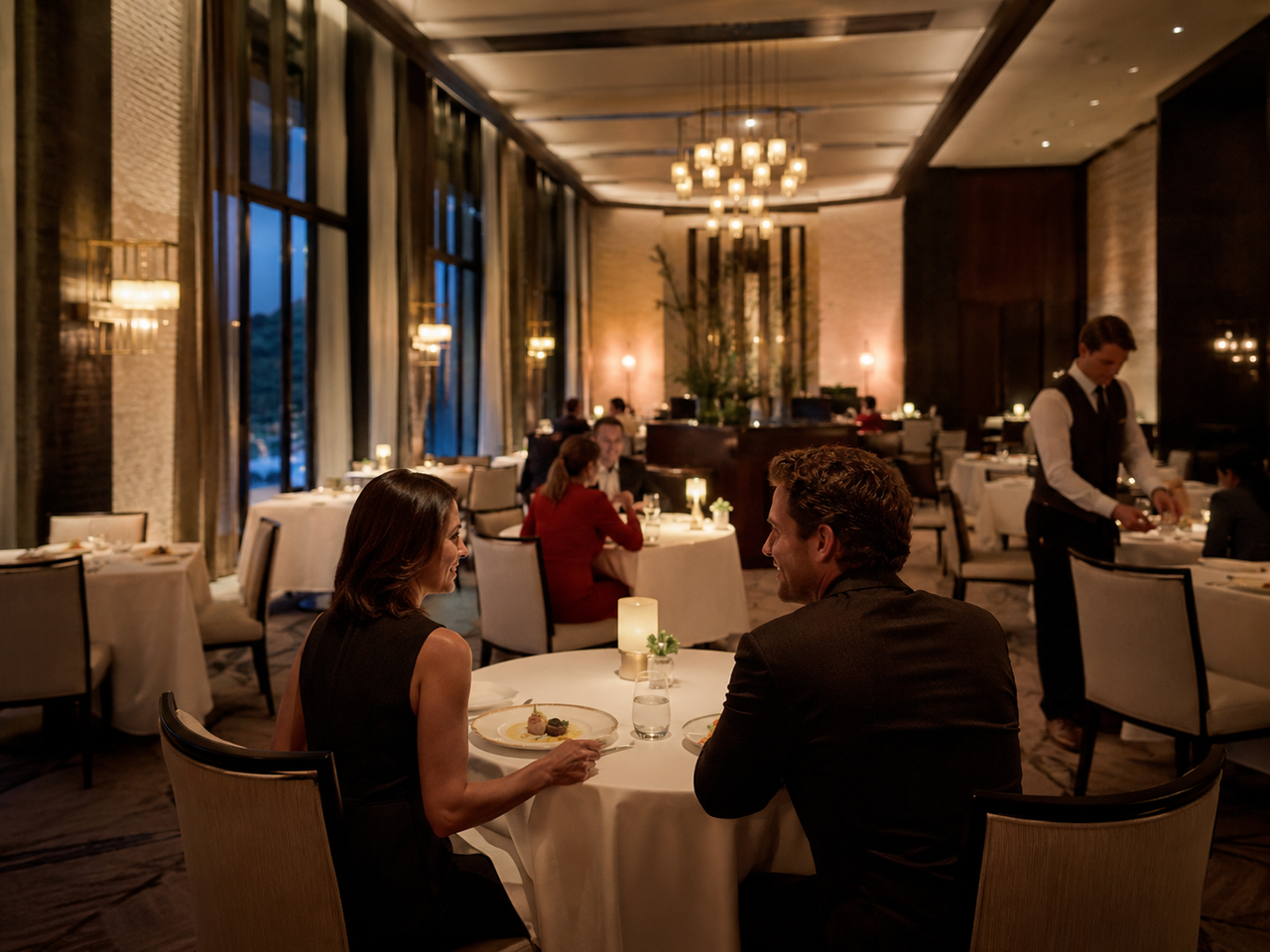 Restaurant dining room at Porgess