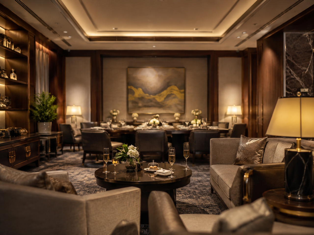 Private dining and lounge atmosphere at Porgess